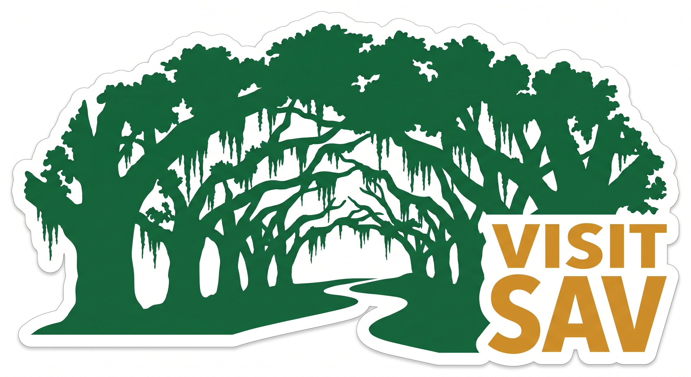 Visit Savannah sticker — Bull Street avenue