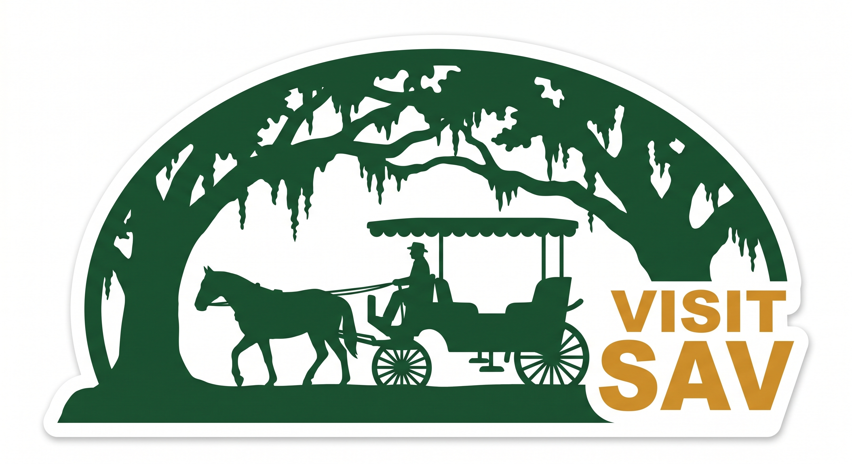 Visit Savannah sticker — carriage house