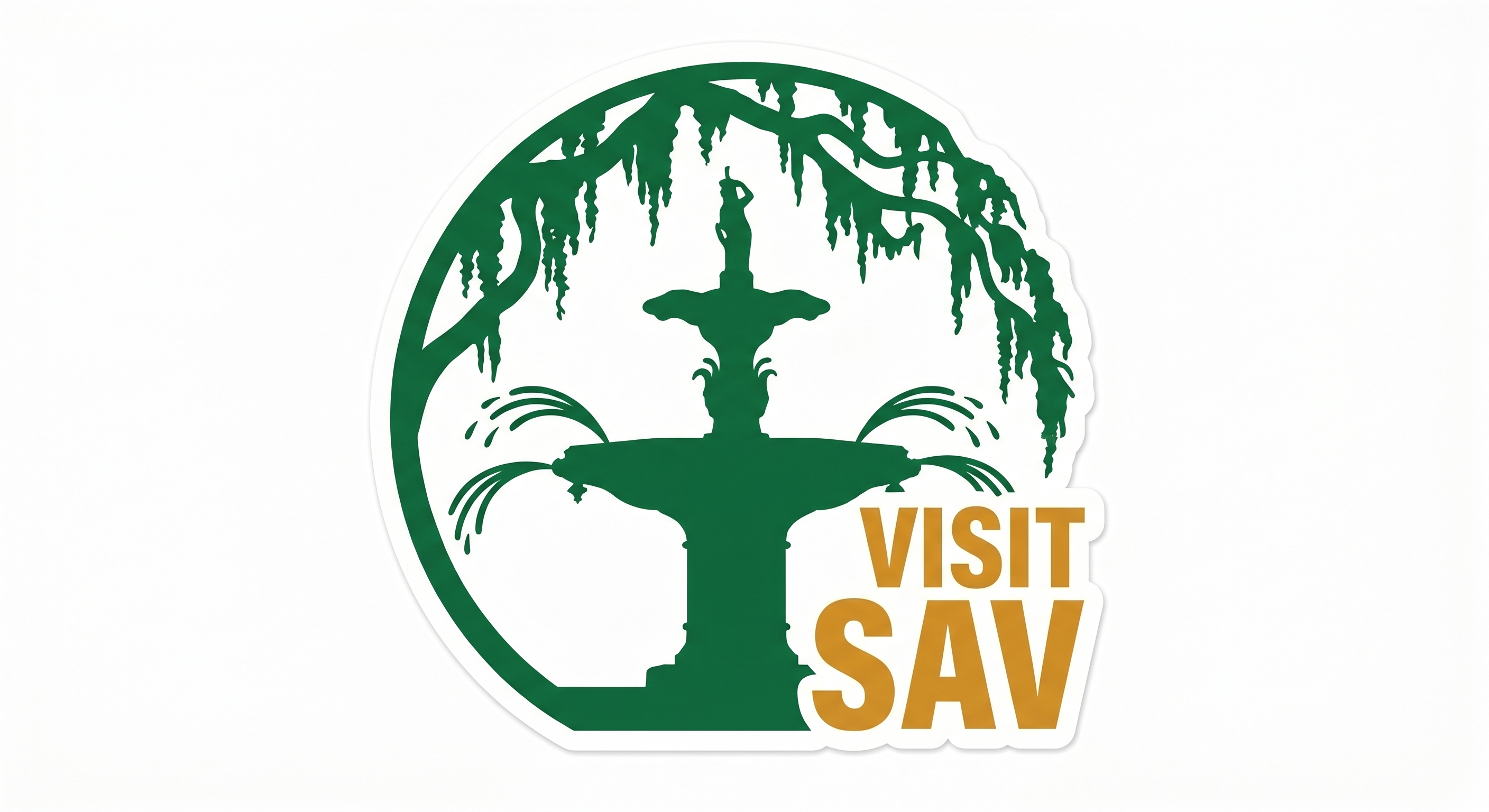 Visit Savannah sticker — Forsyth fountain