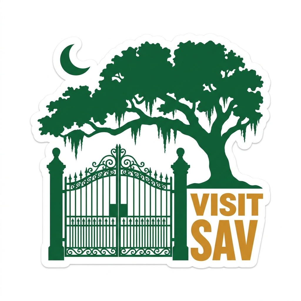 Visit Savannah sticker — ghost tour