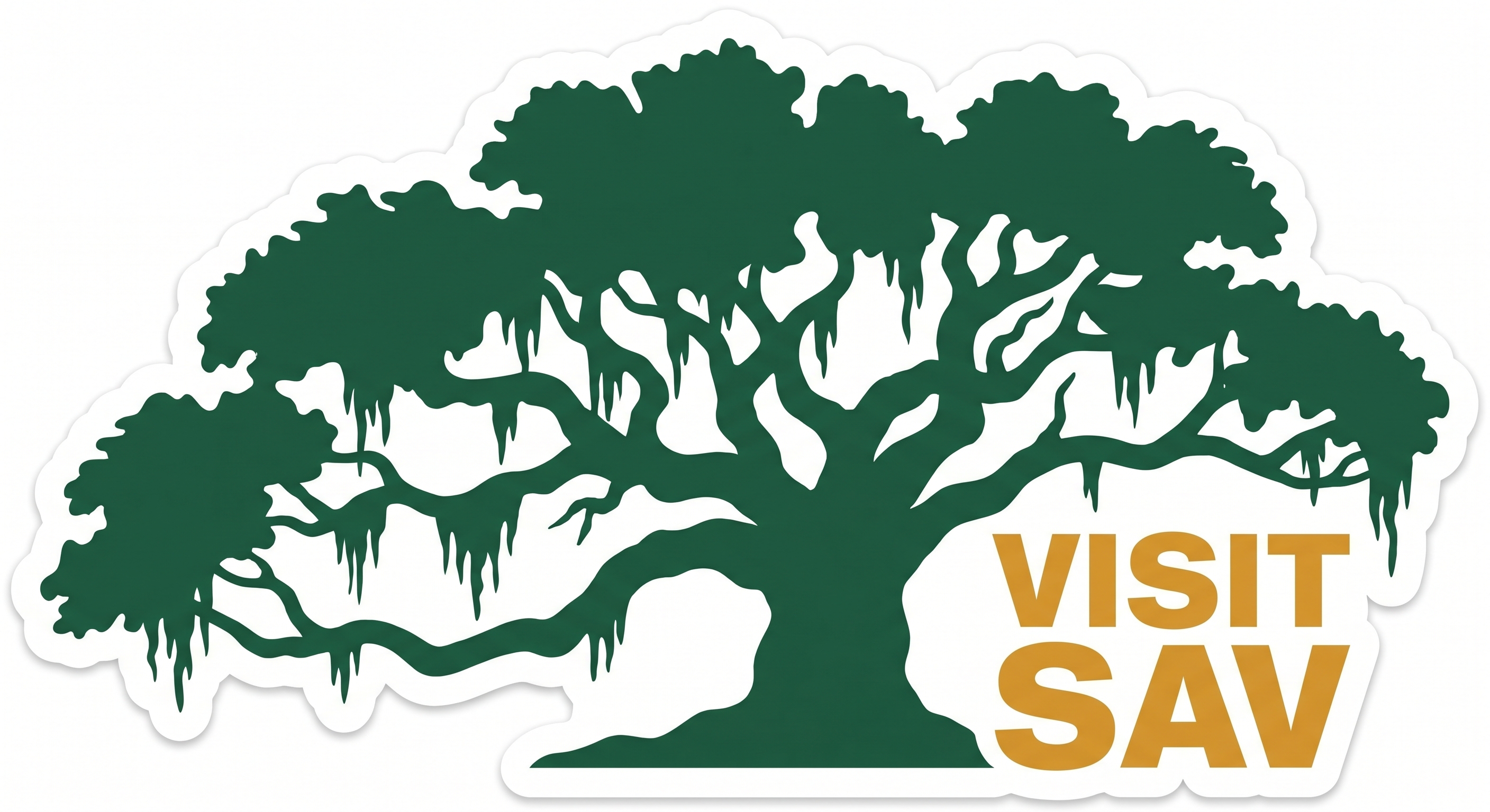 Visit Savannah sticker — live oak