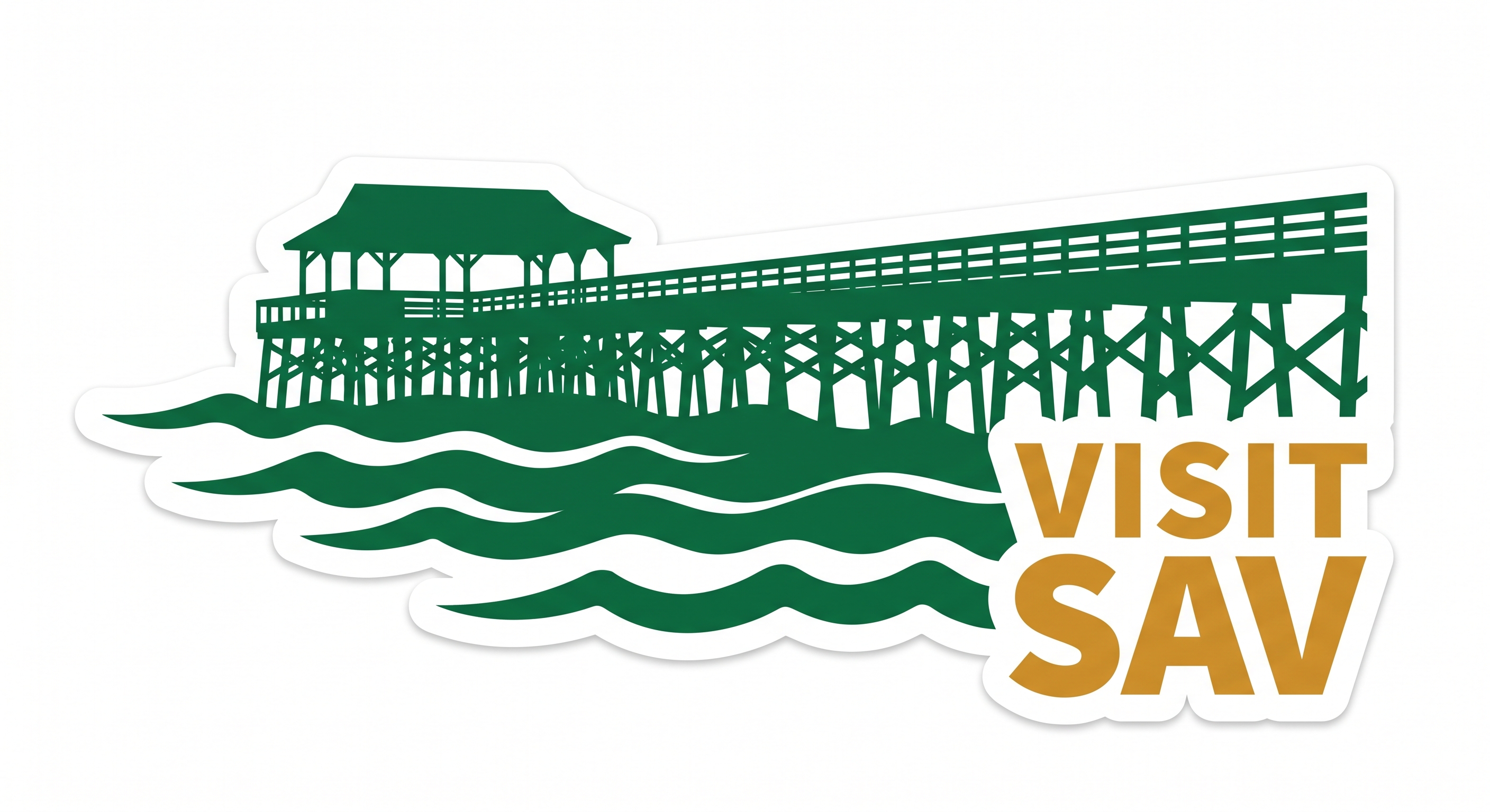 Visit Savannah sticker — riverfront pier
