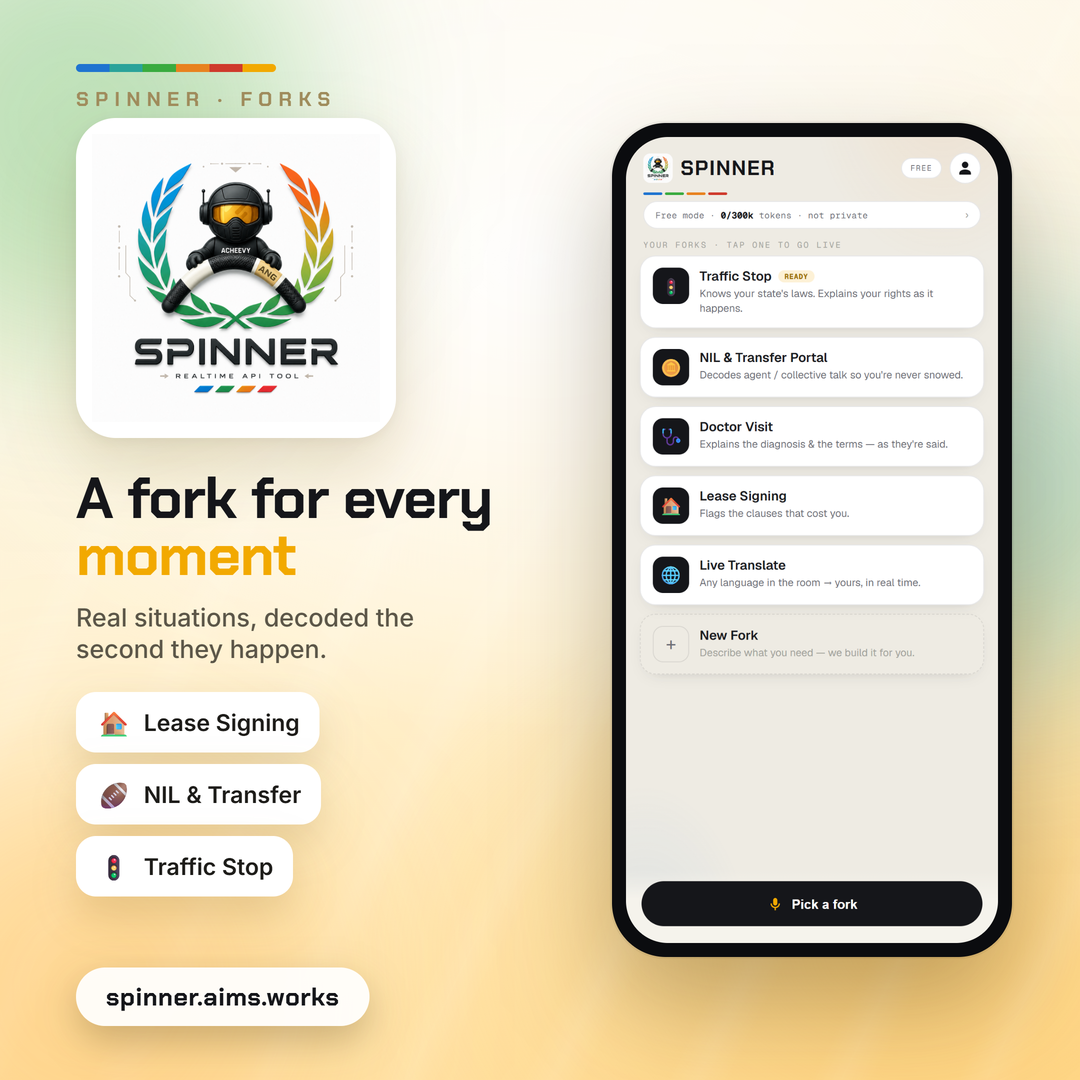 SPINNER — ACHEEVY holding the fork · a fork for every moment